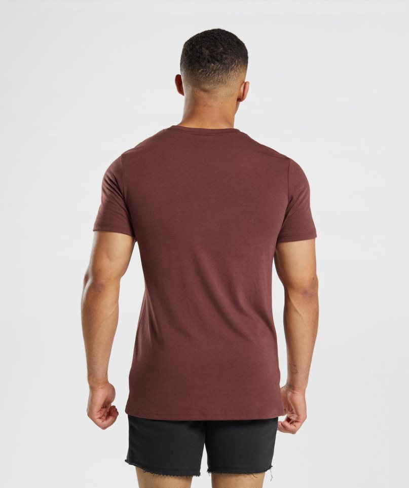 Men's Gymshark Legacy T-Shirts Burgundy | NZ 4BQDVO